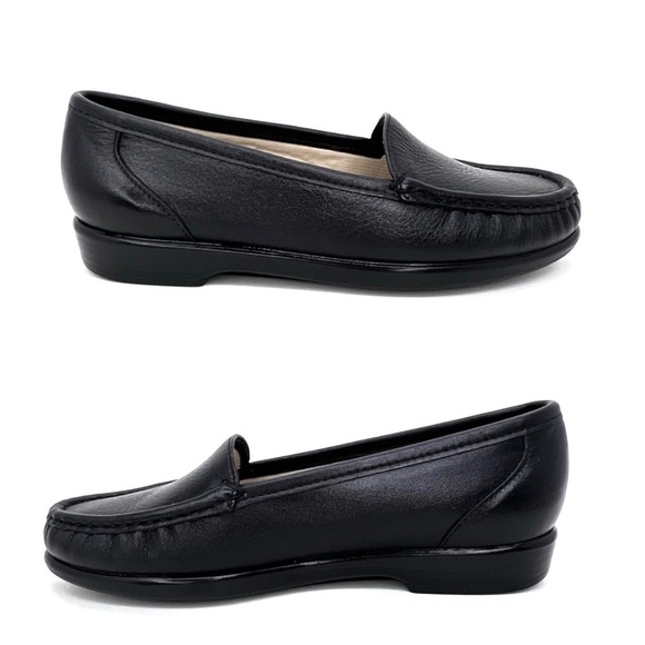 Sas Simplify Moccasin Loafer Flat Black Leather Comfort Shoe Size 5.5 *Wide* EUC - Picture 4 of 13